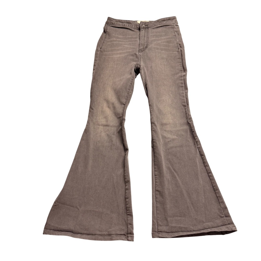 Free People We The Free Just Float On Flare Jeans Grey High Rise Bell Bottom 27